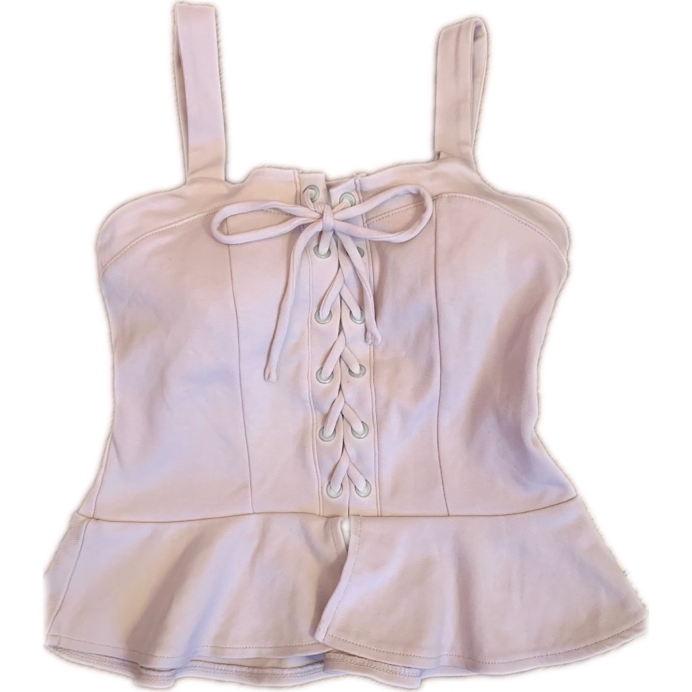 Cute tie front top, lilac pink